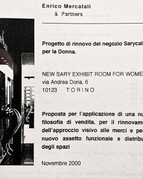 Progetto di trasformazione dello show-room "Sarycalze" in "Sary - Donna" - Torino 2000