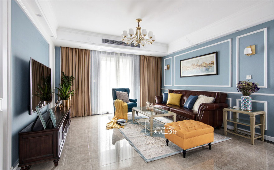 武昌群建星城现代美式实景拍摄,三居室温馨之家-24