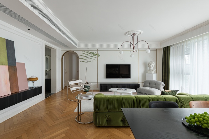 治愈系简法式风格住宅设计丨中国成都丨观白设计-12