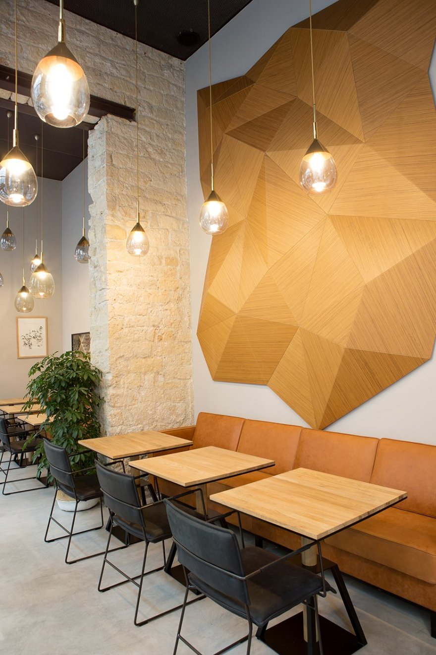 巴黎现代酒吧 NESO 2 · 木皮折叠装饰的可持续设计-3
