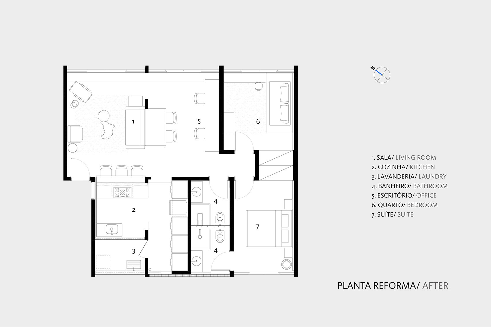Rosa公寓，巴西/打通旧空间，营造更加适合社交的氛围-7