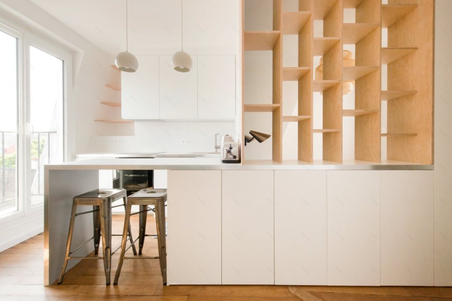 巴黎顶层公寓的开放式设计-0