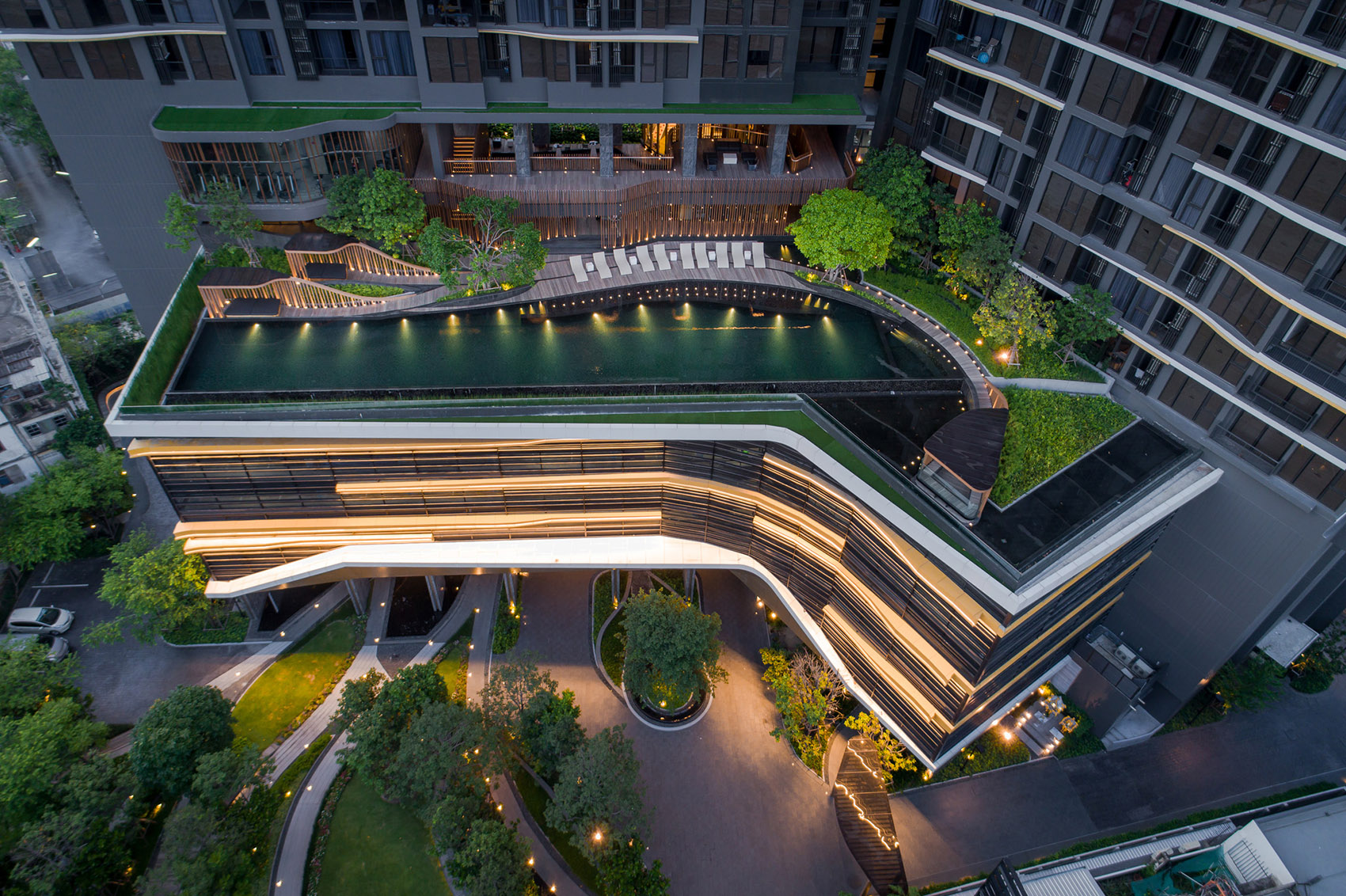 The Line Mochit高层住宅景观设计，曼谷/4个景观园区和6条主题步道打造舒适的生活环境-3