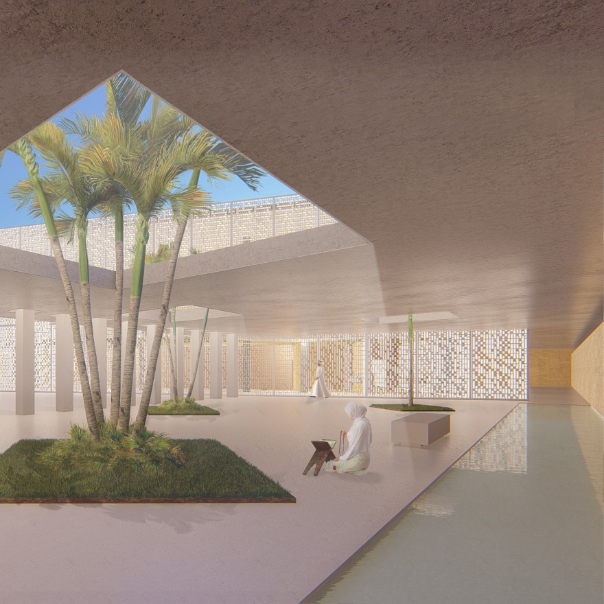 阿联酋绿意盎然的海滨清真寺-7