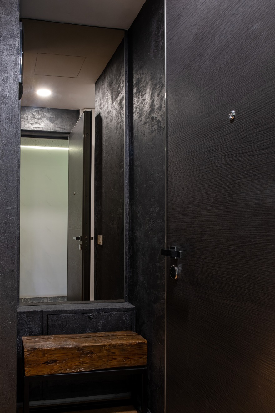 黑白极简公寓,融入自然的粗犷之美-27