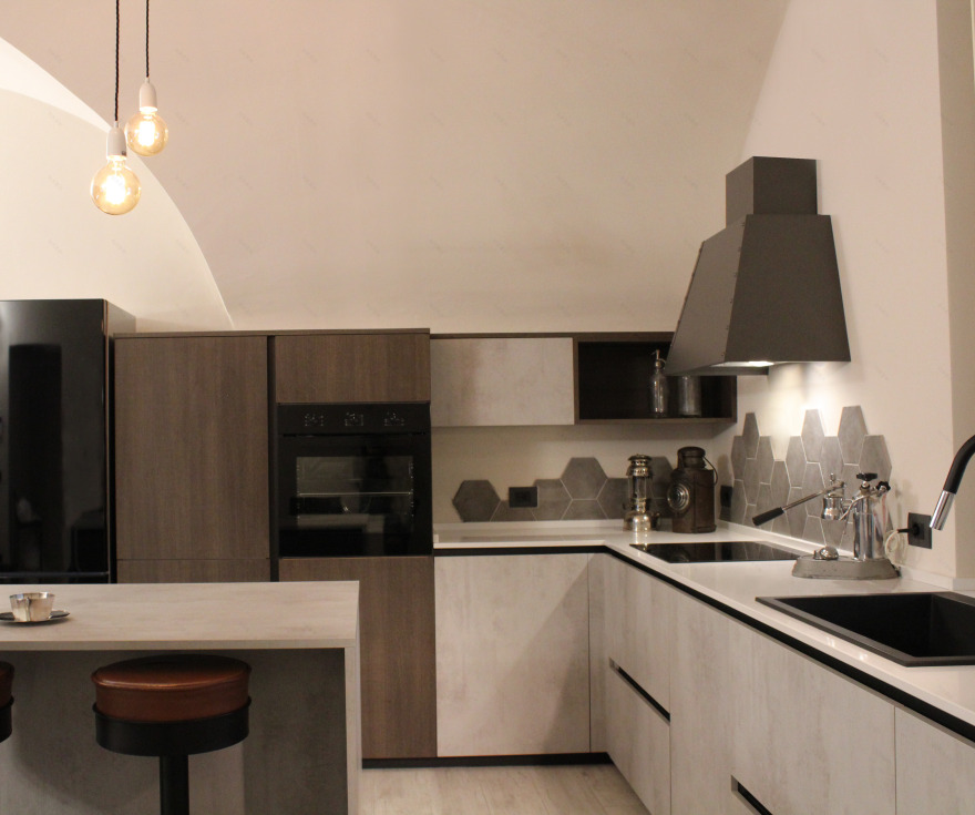 乡村工业风别墅厨房设计-5