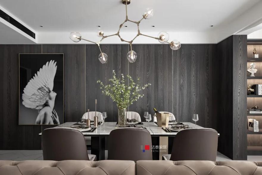 武汉 200㎡现代轻奢家居,融入古典元素,打造温馨共享空间-20