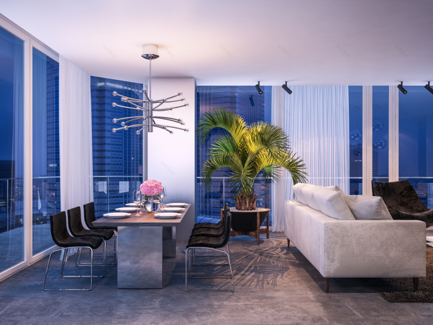 现代简约全景窗居室设计-5