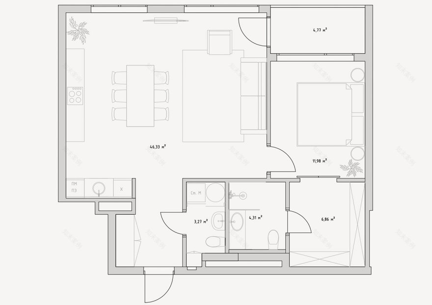 乌克兰极简公寓设计丨乌克兰基辅丨apt. 196 Design-51