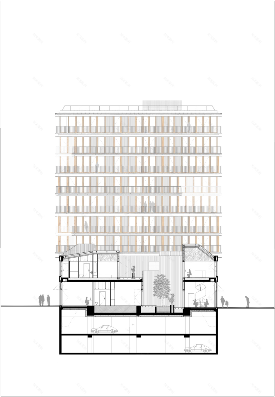 巴黎统一和谐低层区与高度多样高层区的住宅设计丨法国巴黎-69