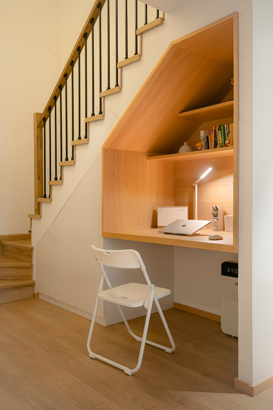 日式风格的两人两猫,loft公寓设计-53