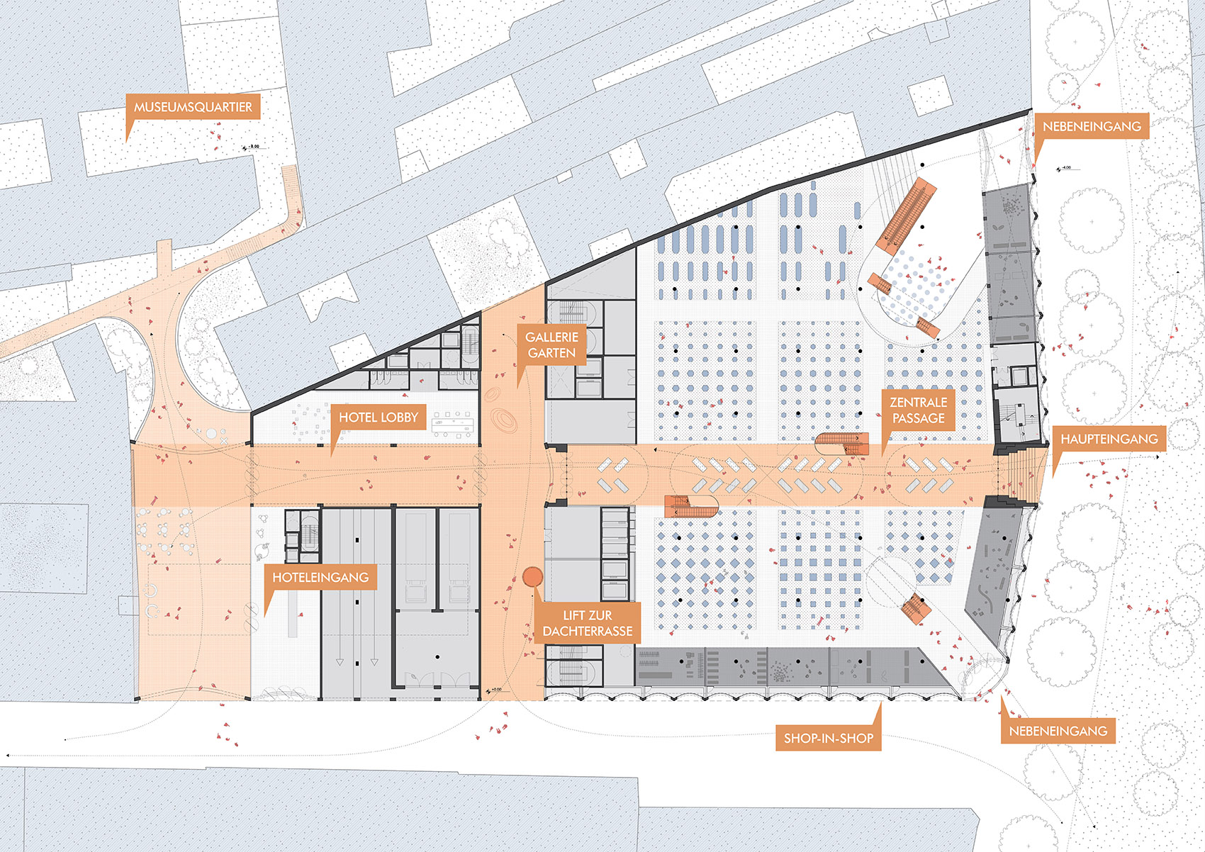 OMA事务所赢得维也纳Kadewe商场设计竞赛/融入周边环境，构建城市新兴综合体-24