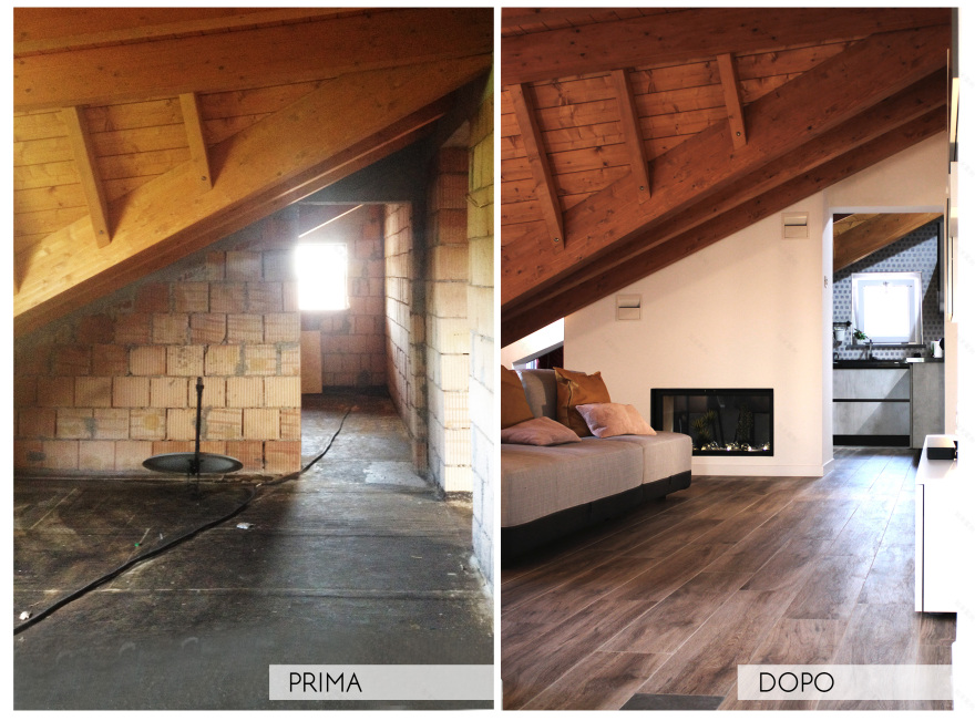 温暖木质斜屋顶,灰色调现代公寓设计-6