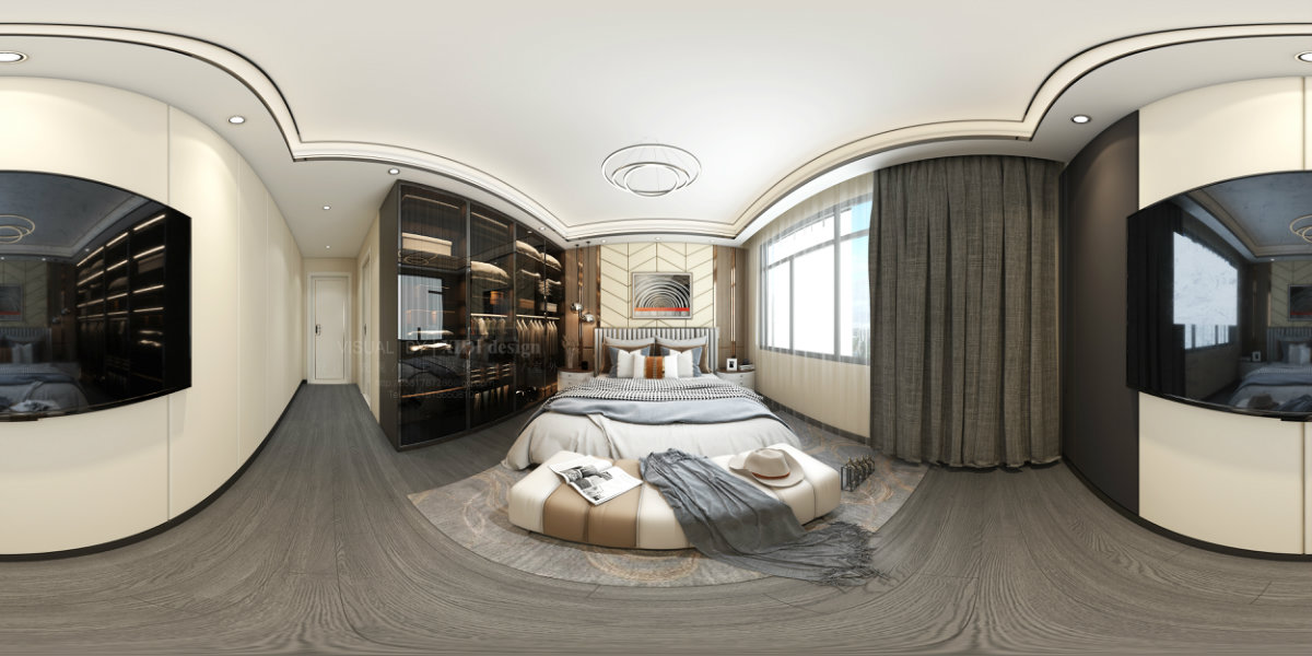 现代轻奢丨全房全景图-4