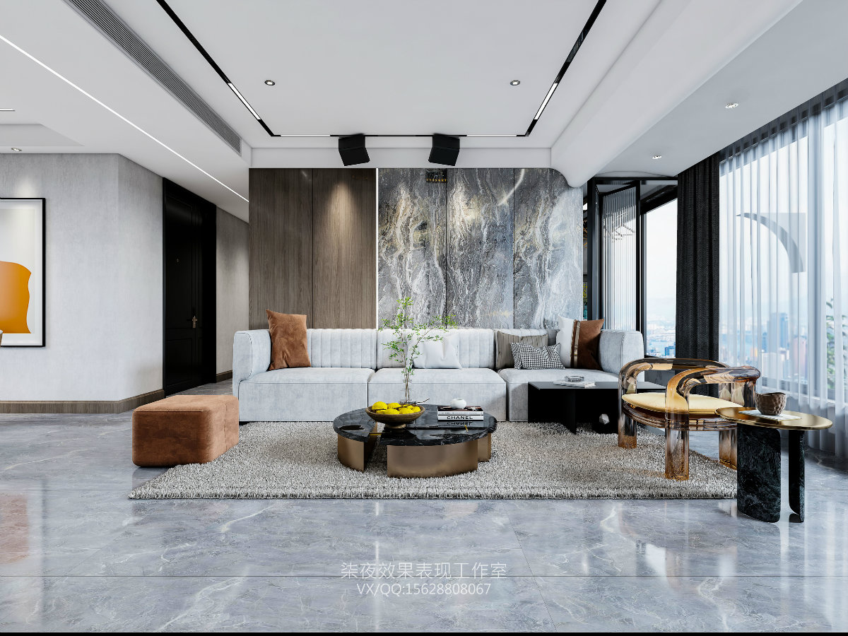 HOME|济南案例 打造现代风格170m2轻奢简约-2