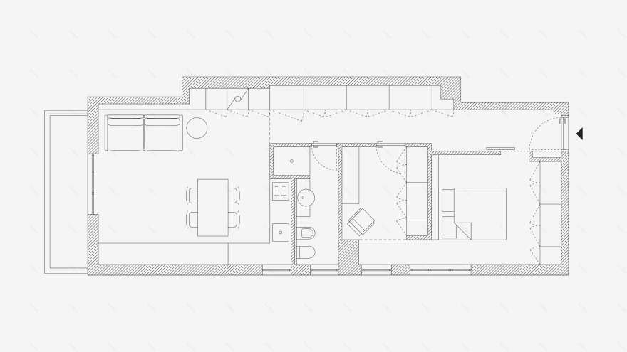 翻转空间的平层公寓改造 | 日与夜的和谐共生-20