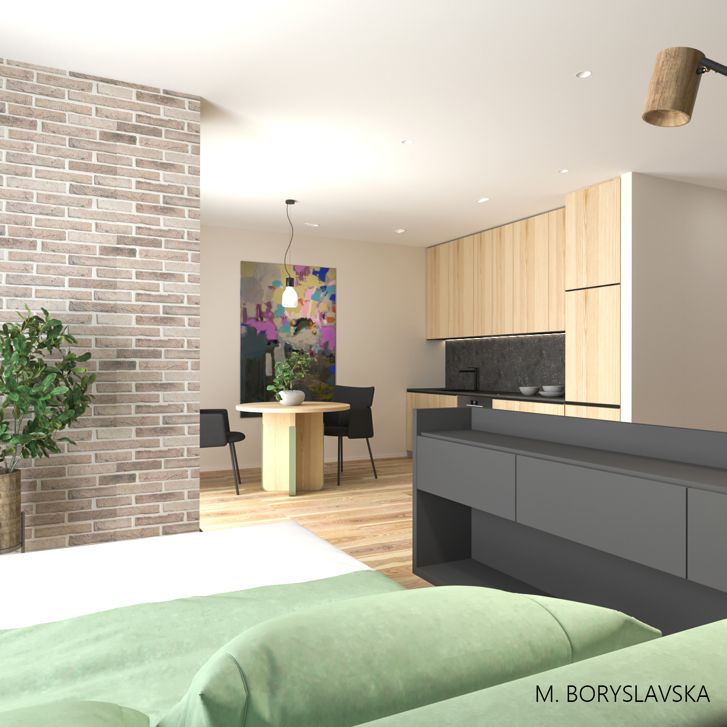 Mariana Boryslavska丨公寓丨Studio apartment RYBALSKY-3