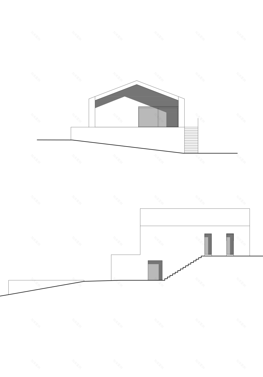 嵌入山丘的简约之家-9