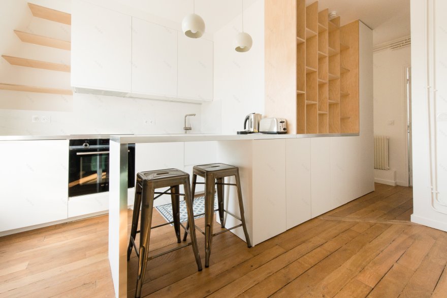 巴黎顶层公寓的开放式设计-1