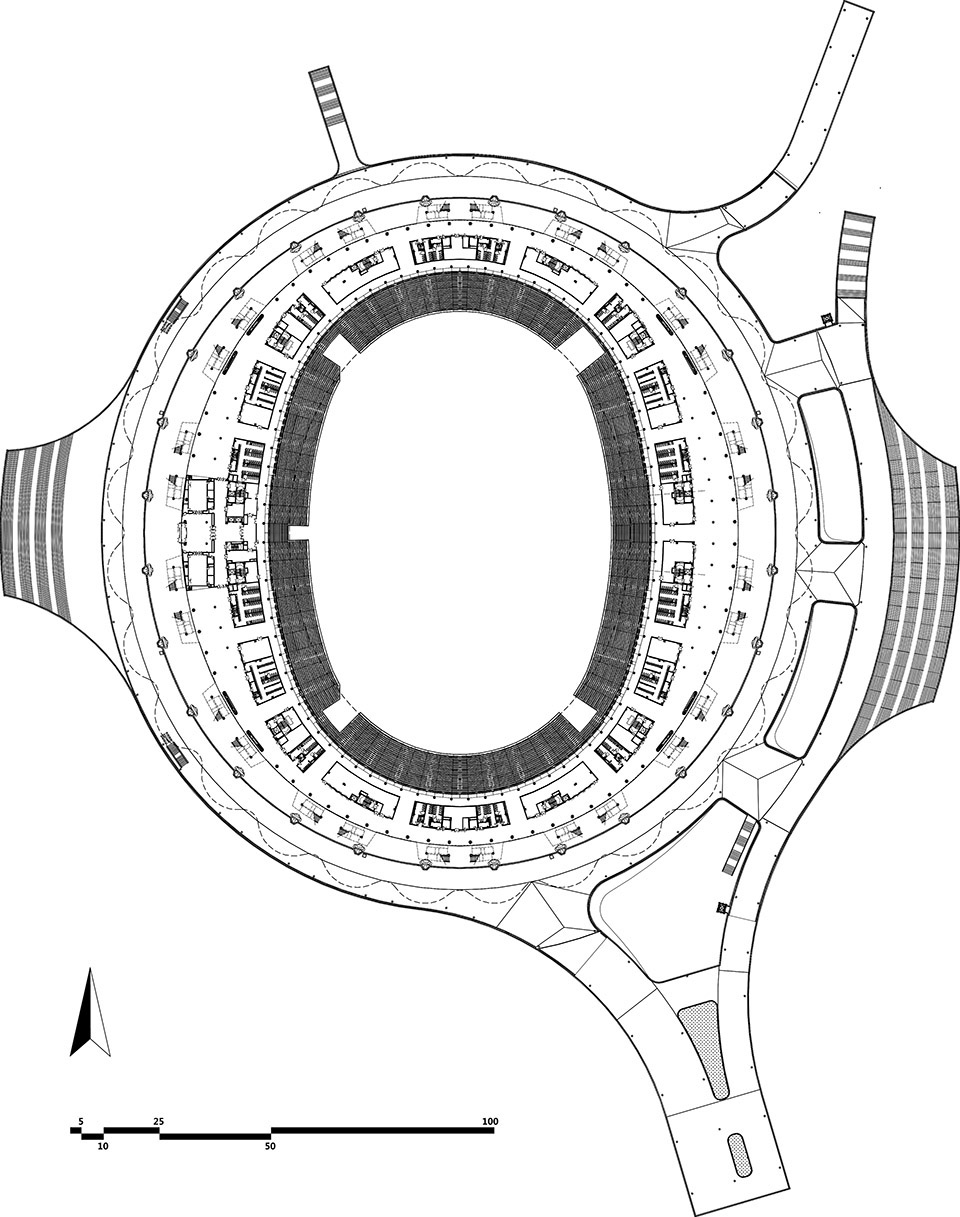 西安奥体中心规划及主体育场设计/采用单元组合的形态抽象表现花的意象-39