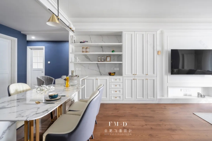 合肥华润凯旋门 130㎡精装房改造,美式轻奢风格温馨实用-29