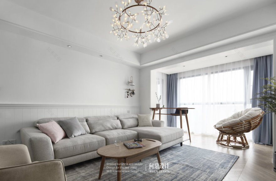 临江景苑 149㎡北欧风告白设计,自然温馨,功能与美感兼具-10