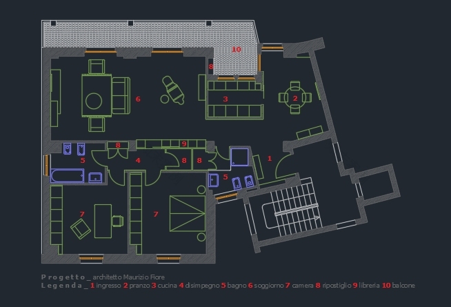 意大利 60 年代公寓翻新,日间生活区与厨房间灵动融合-9