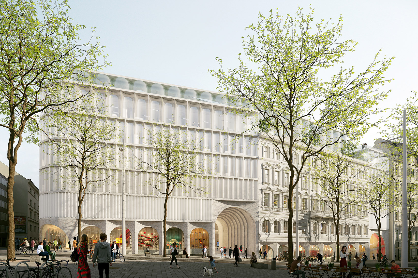 OMA事务所赢得维也纳Kadewe商场设计竞赛/融入周边环境，构建城市新兴综合体-7