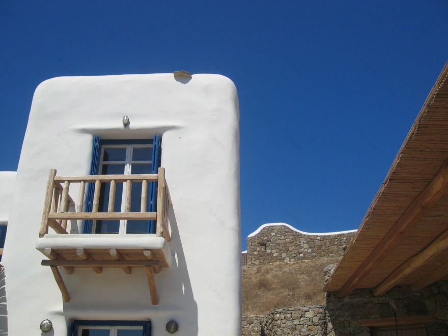 Mykonos 岛上的蓝色调双层别墅-6