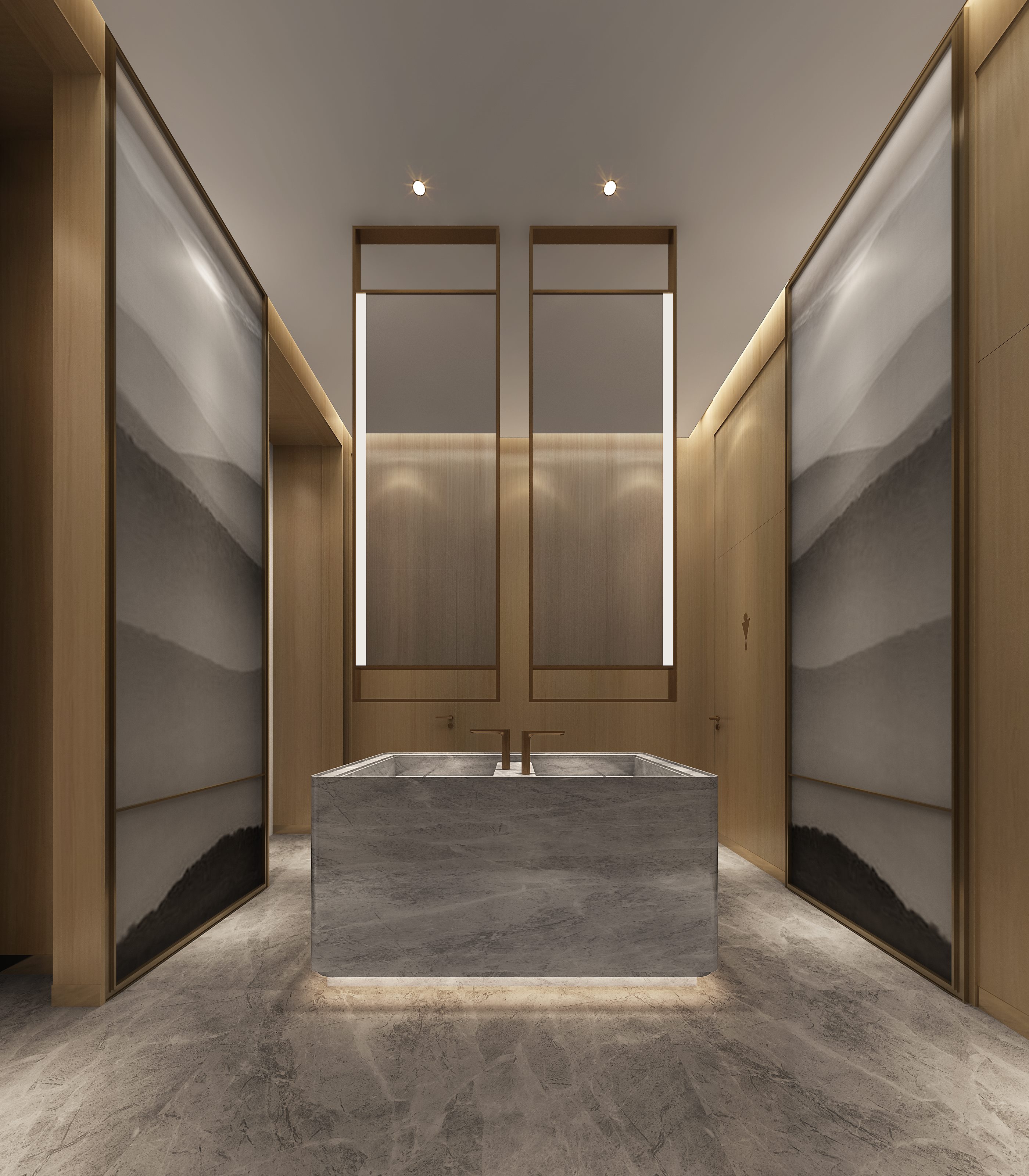 桂林商业空间设计 | 石材与木饰面的优雅融合-8