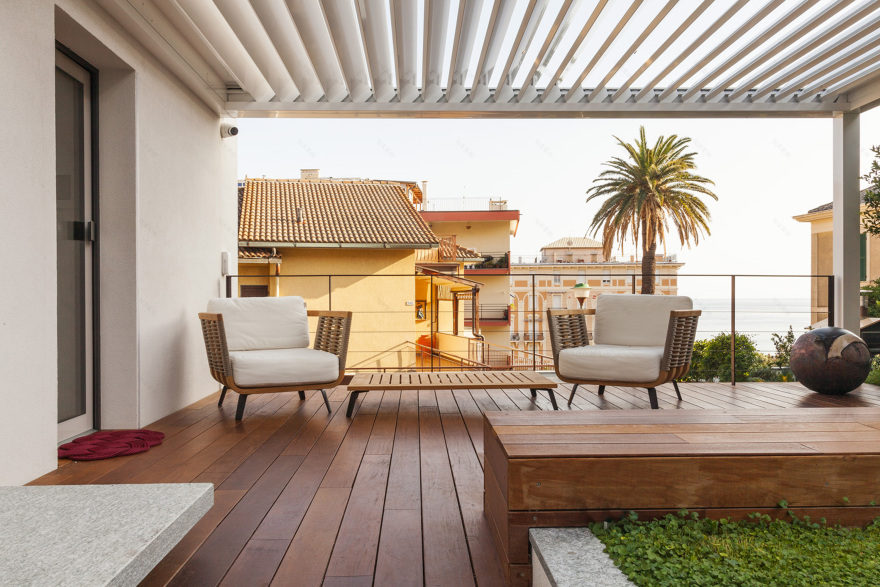 意大利利古里亚海滨别墅,简约轻奢的绿意空间-7