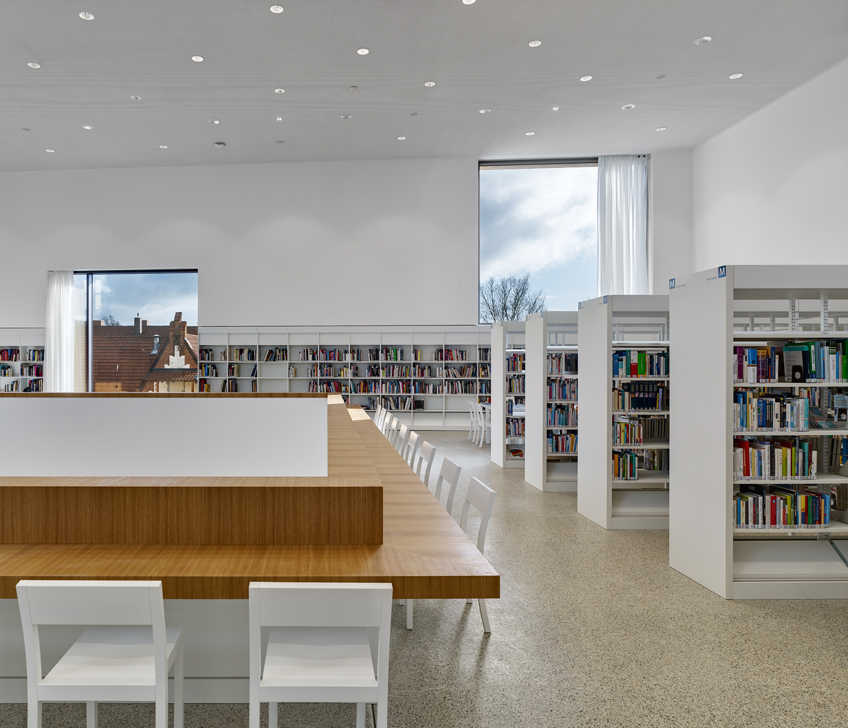 海登海姆市立图书馆，德国/高度变化带来有秩序的阅读景观-44