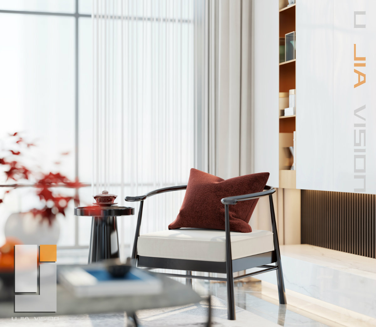 U JIA VISION│室内住宅表现-新中式-5
