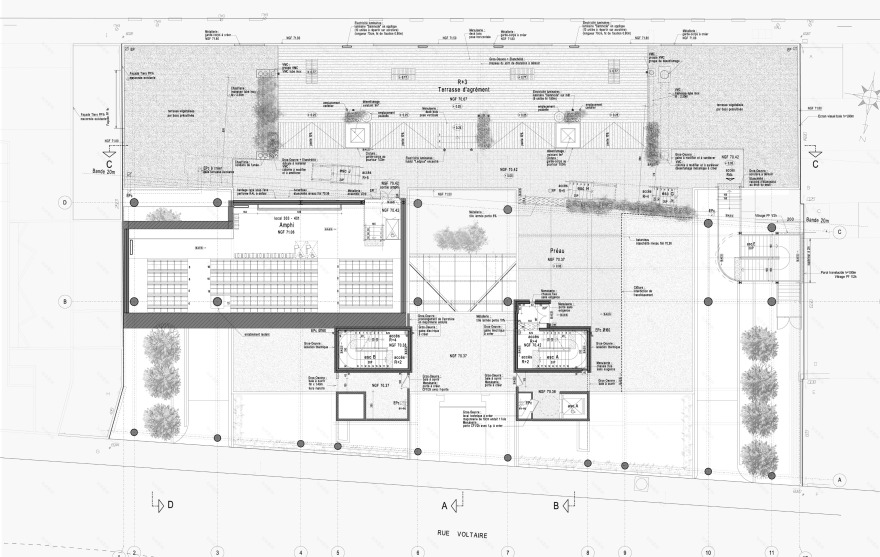 巴黎校园创新建筑设计,独立空中楼阁连接传统与未来-24