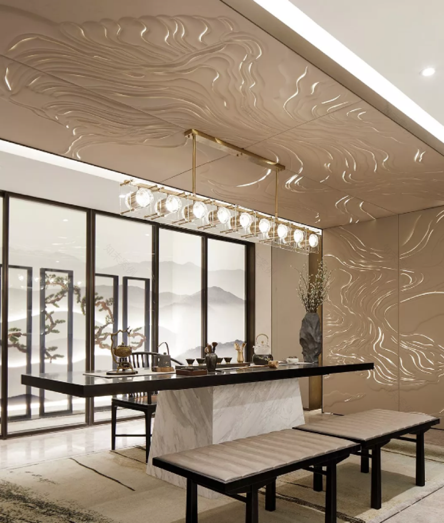 皮雕工艺在室内墙面设计中的应用-88