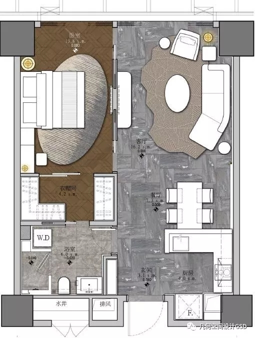 几何空间设计丨【几何空间作品】龙湖金融岛翡云公寓样板间软装-16