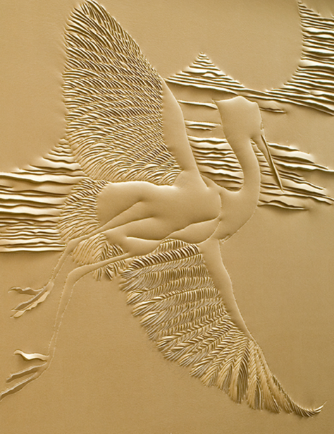 皮雕工艺在室内墙面设计中的应用-44