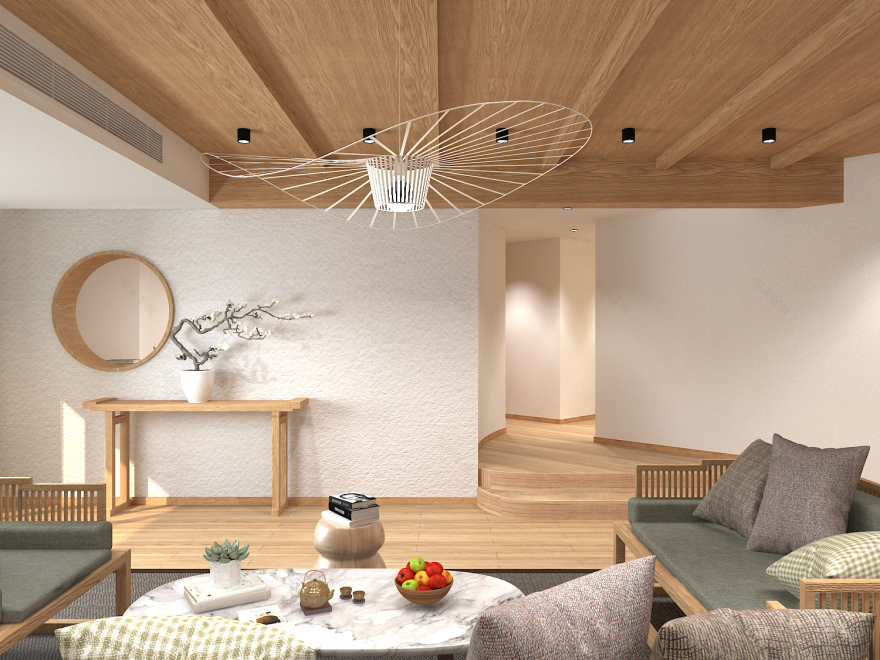 深圳新中式原木风格住宅设计-12