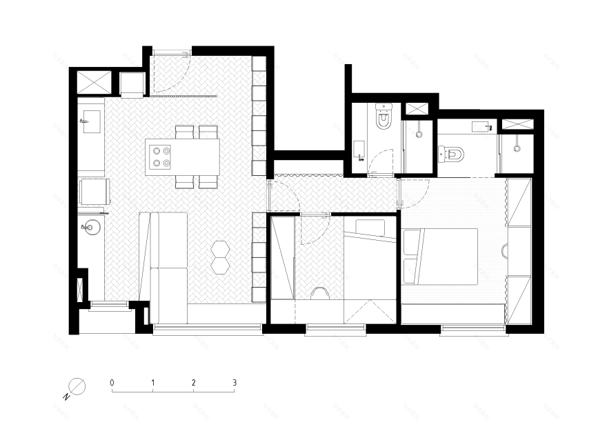 黑白灰的简约之家 | 巴西公寓设计案例-38