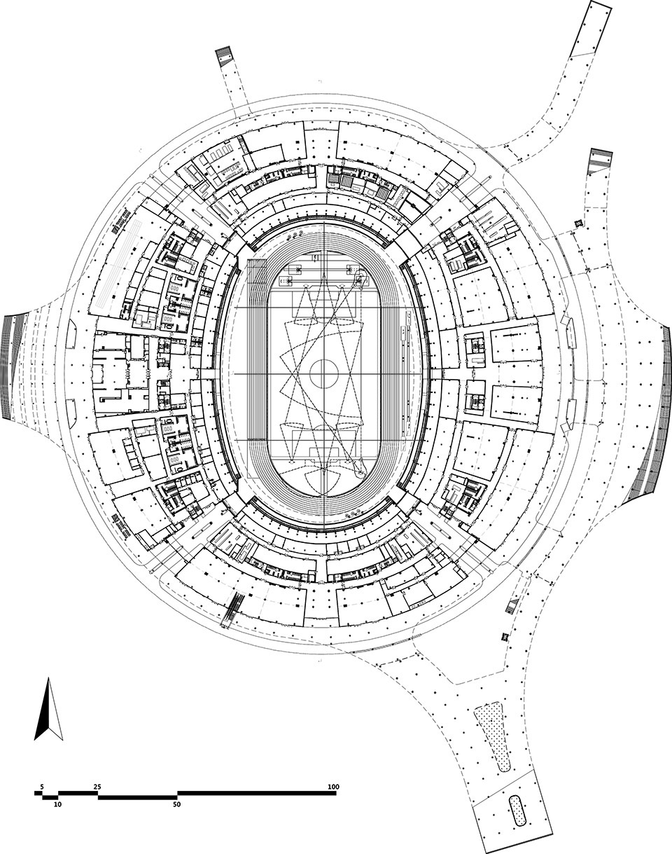 西安奥体中心规划及主体育场设计/采用单元组合的形态抽象表现花的意象-37