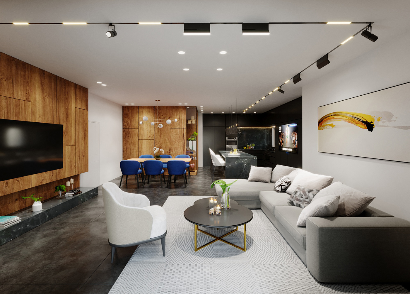 开放式厨房客厅设计 | 优点与缺点-1