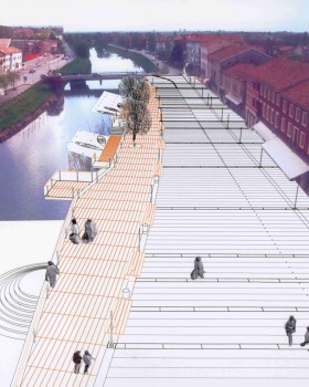 Concorso di Progettazione ."Sistemazione e Riqualificazione della Piazza Comunale e della riva destra del fiume Lemene". Segnalato