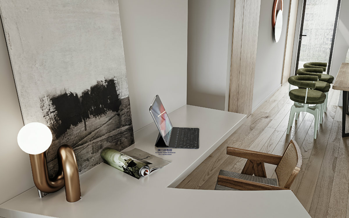 in-Tricolor|现代：艺术与灵感的碰撞，当蓝色海花撞入木色温柔的怀中​-2