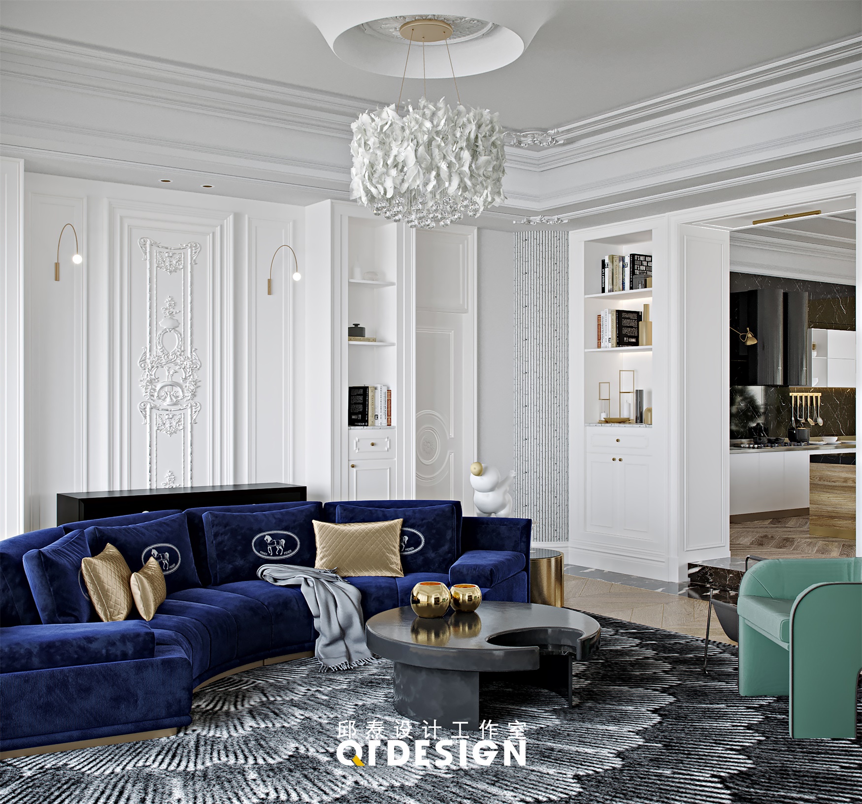 邱焘设计 / 现代法式丨古典和创新之间丨轻柔踱步-4