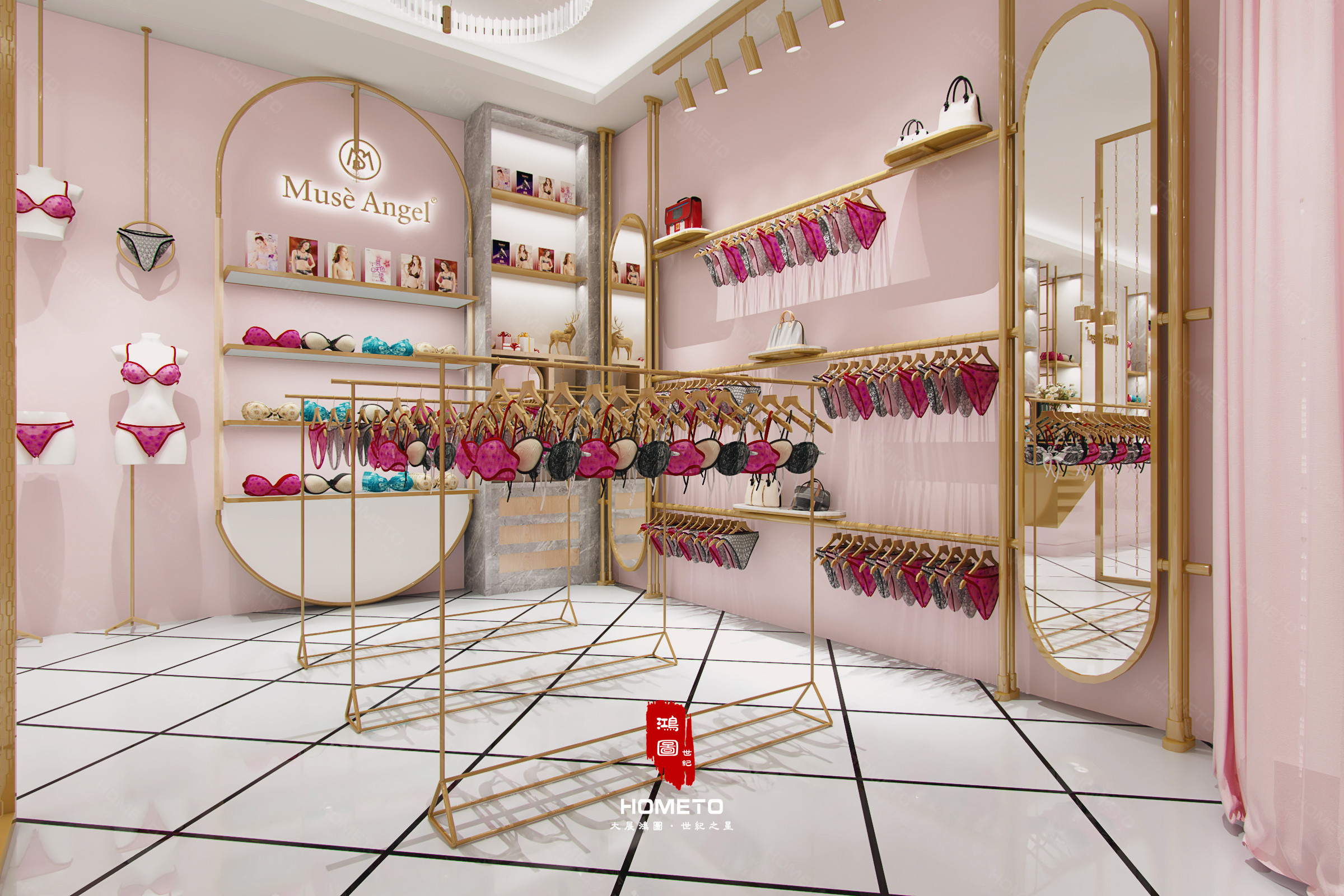 粉粉嫩嫩得内衣店效果图——鸿图世纪-4