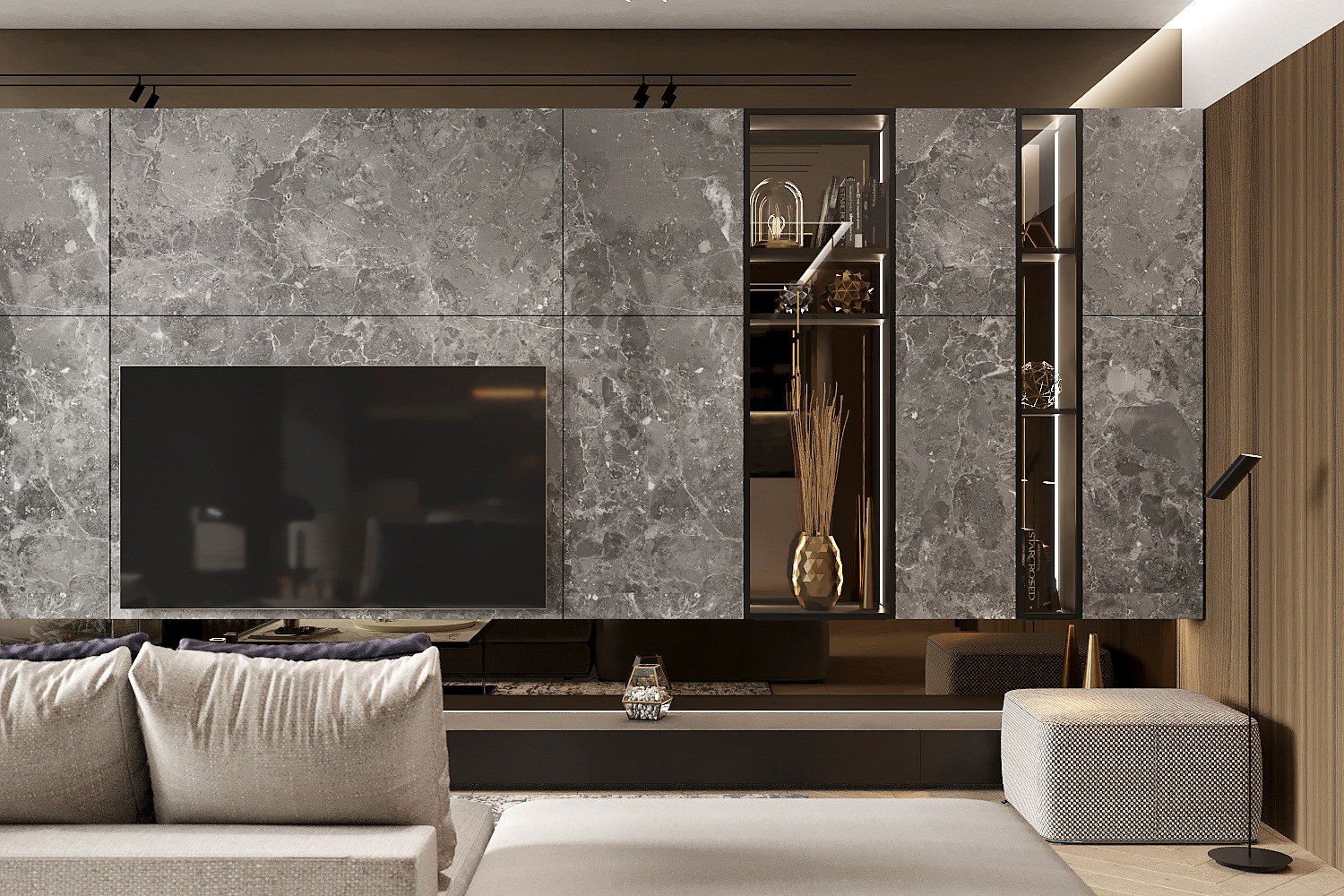 胡桃木+大理石，不一样的奢华质感！-2