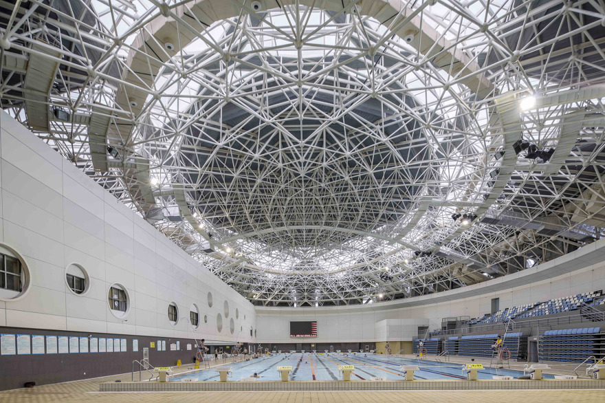 苍南体育中心 | 型钢桁架结构结合曲面网壳,呈现“八”字形构图-43