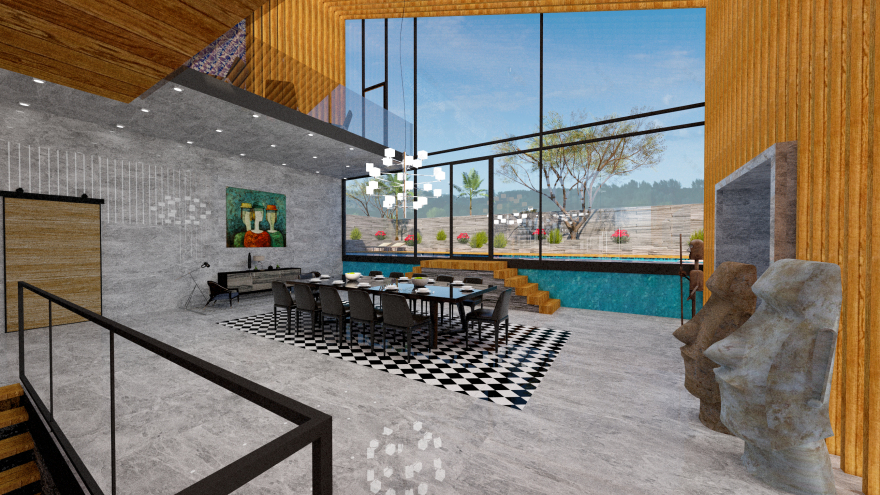 三层错落式住宅设计,楼梯与书架完美融合-17