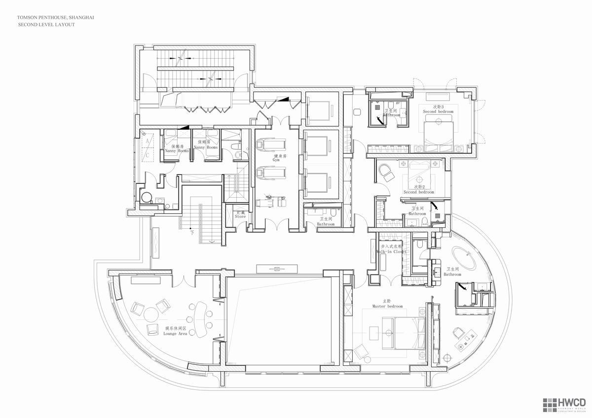 HWCD上海私人顶层复式豪宅丨设计方案+效果图-22