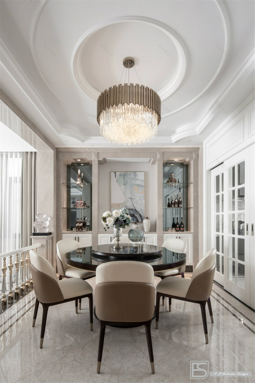 壹色软装 | 现代轻奢融入新中式,打造 350m2 中央美墅-12